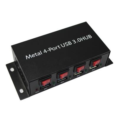 China Electronic Devices Industrial Metal 4 Left USB 3.0 HUB for sale