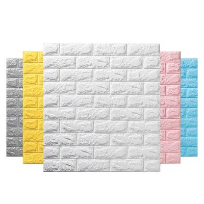 China Household Moisture Proof XPE Self Adhesive Foam Embossed 3d Wall Stickers for sale