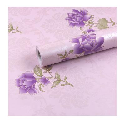 China 3D Administration Moisture Proof Floral Wallpaper Roll Back With Glue Waterproof Wallpaper In Rolls Wall Decor for sale