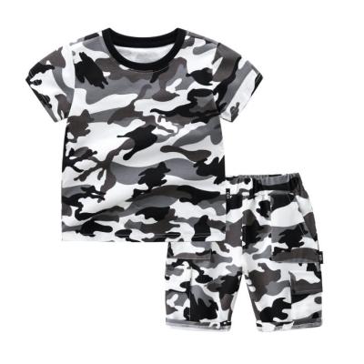 China Misani 2-10year Shorts Sleeve Breathable Washable Comfortable Kids Boys Camouflage Summer 2pcs Clothing Sets for sale