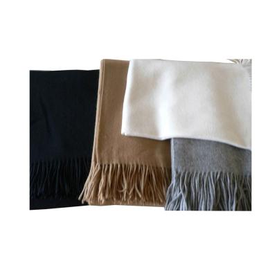 China Scarf 50CB45 100%Cashmere Lamb Brushed White FRINGEThrow With Fringe for sale