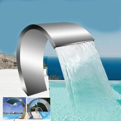 China Baobiao Stainless Steel OEM Garden Spray Water Spa Swimming Accessory Above Ground Stainless Bargain Ribbon Fountains Waterfall Pool With Outdoor for sale