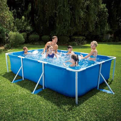 China Above Customized Pools OEM Intex Backyard Ground 3m Metal Steel Frame Swimming Pool Piscina Alberca Family Adult Kids Large Rectangular Pool for sale