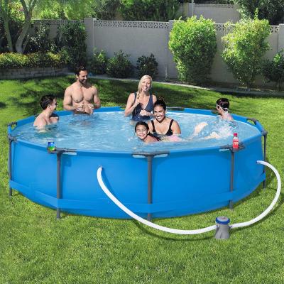 China Customized Swimming Pools OEM Intex Round Above Ground Family Kids Large Adult Metal Frame Steel Commercial Alberca Piscina Ultra Removable Pool for sale