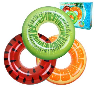 China Baobiao OEM Child Watermelon Donut PVC Material Adults Kids Float Tube Safety Inflatable Swimming Arm Ring for sale