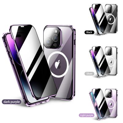 China Shockproof Original Quality Magnetic Wireless Charging case metal Shockproof Phone Case for iphone 14 pro max for sale