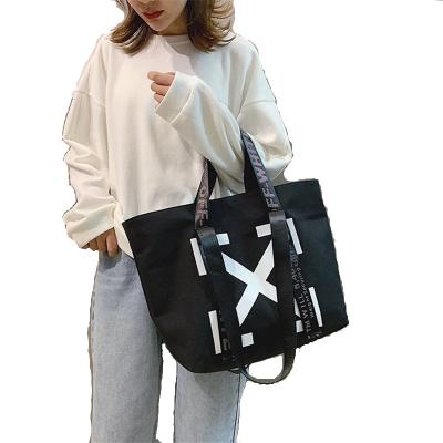 China Fashion Women Canvas Large Capacity Tote Shopping Bag Lady Shoulder Pockets Girl Messenger Bag School Books Travel Beach Bag A Pipeline for sale