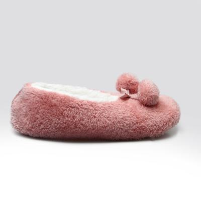 China Hot Comfortable Ballerina Pink Personalized Soft Plush Fluffy Slippers For Women for sale