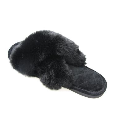 China Fashion Trend Fashion Women's Faux Fur Indoor Slippers Comfortable Home Slippers for sale