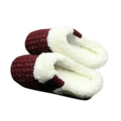 China Fashion Trend Supplier Women's Chinese Shoe Winter TPR Single Indoor Home Indoor Home Bedroom Knit Faux Fur Sherpa Slippers for sale