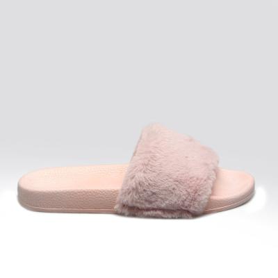 China 2022 Cushioning Comfort Indoor Open Toe Cotton Fluffy Home Flat Slippers For Women for sale