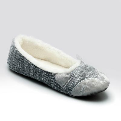 China Light New Style Animal Face Slip On Women Cashmere Ballerina Indoor Slipper for sale