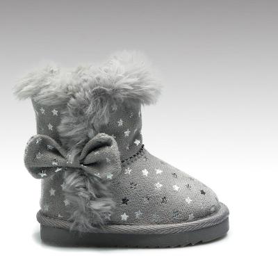 China HC-588 Light Bow Style Glitter Printing Cute Cheap Warm Winter Snow Boot Kids Girls for sale