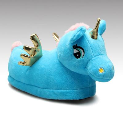 China An14 Cute Anti-slippery Plush Animal Unicorn Slippers For Kids for sale