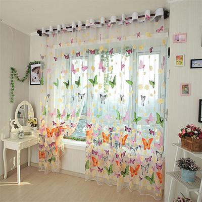 China Wholesale Voile 3D Butterfly Curtains Beautiful, Custom Size Cheap Curtain Butterfly, Fancy Butterfly Curtains For Home for sale