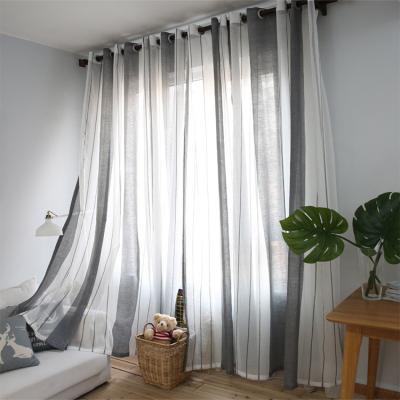 China Wholesale Printing Sheer Voile Stripe Curtain, Sheer Voile Sheer Curtain, Sheer Voile Living Room Curtains for sale