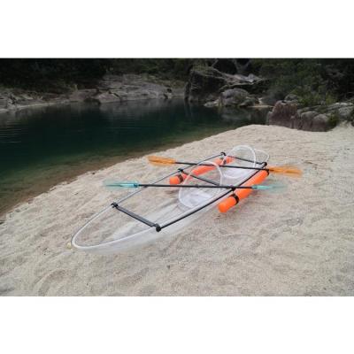 China 4-6mm Clear Bottom Easy Balance Tandem Transparent 2 Pc 2 Person Kayak Canoe Kayak With Paddles for sale