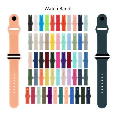 China Watch Strap Rubber Band For Apple Watch 8 7 6 5 4 3 2 1 Se Same Official Silicone Rubber Strap 1:1 Soft Sport 38/40/41mm 42/44/45mm for sale