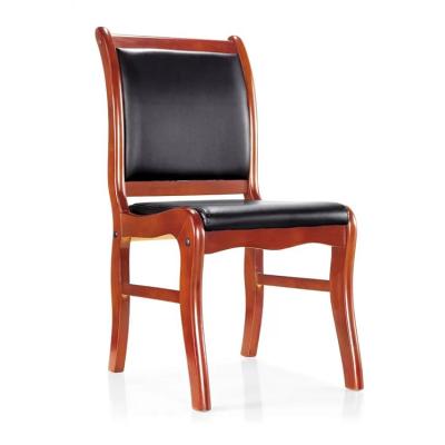 China Wood Chair Executive Office Leather Conference Chair No Arms for sale