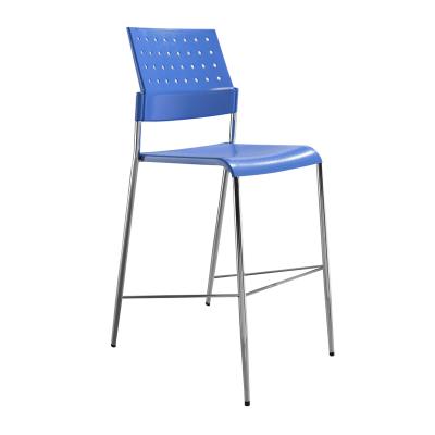 China High Stable Modern PP Plastic Metal Bar Stool Fixed Chair for sale