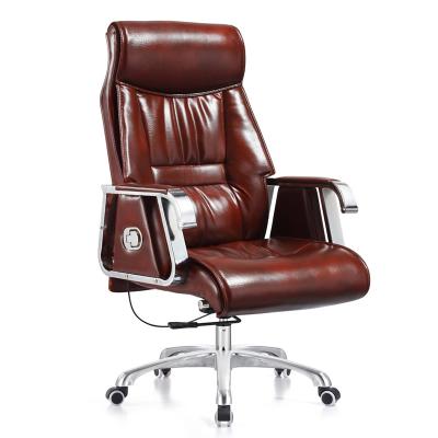 China Modern Modern High Back Brown Executive Synthetic Leather Office Chair for sale