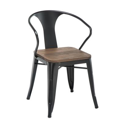 China Modern Cheap Vintage Black Metal Restaurant Chair for sale