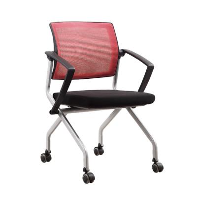 China Mesh Chair Seminar Room Fold Up Seat Office Chair With Wheels for sale