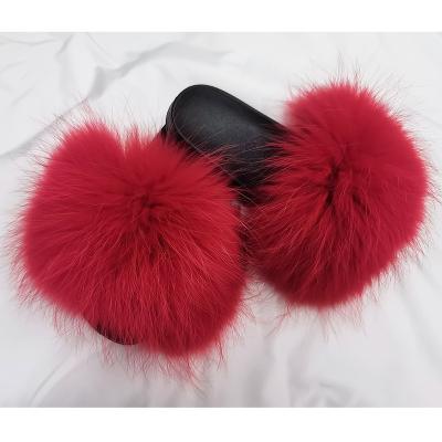 China Fashion Trend Women's Fur Fuzzy Slippers Open Toe Fluffy Bedroom Slide Indoor Ladies Slippers for sale