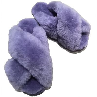 China Fashion Trend High Quality Faux Fur Slippers Fluffy Fur Slippers Warm Home Slippers Winter Ladies Bedroom Plush Slippers for sale