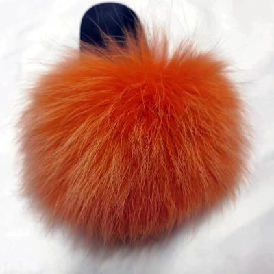 China Fashion New PVC Real Raccoon Slipper Real Raccoon Wholesale Custom Soft Fur Slipper Fashion Trend Logo Slides Outdoor Slipper Sandals Smudge Fur Slides For Women for sale