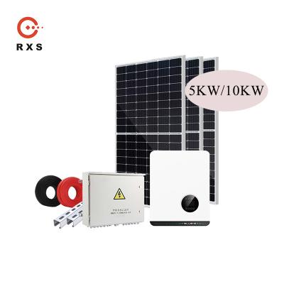 China Rixin OEM 5KW On Grid Solar System 400w Mono Solar Panel With Solar Inverter for sale