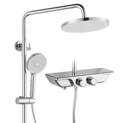 China With Slide Bar Design New 2022 Smart Bathroom Led Shower Set With Led Color Digital Shower Rainfall Mixer for sale