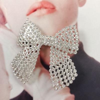 China Luxury Sparkle Bow Crystal Hair Clips Sweet Hair Accessories For Elegant Women C94627 for sale