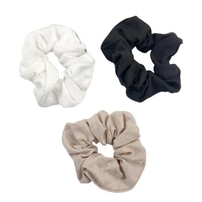 China Three Plain Solid Color Girls Elastic Hair Scrunchies High Grade Custom Hair Scrunchies For Sale C94655 for sale