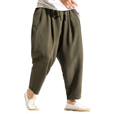 China QUICK DRY Canvas Harem Pants Men Cotton Canvas Pants Wide Leg Way Mens Pants Male Trousers HipHop Streetwear Jogger Pantalon Hombre for sale