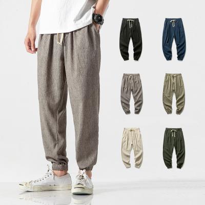 China Chinese style harem flat trotter pants men's cotton sweatpants men's casual spring summer men's lightweight jogger pants for sale