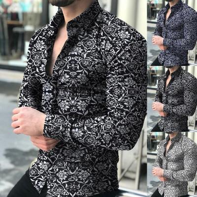 China Sporty Men's Shirt Casual Long Sleeve British Fashion Digital New Printing Shirt Tops Mens Shirts Longsleeve Social Shirt For Men for sale