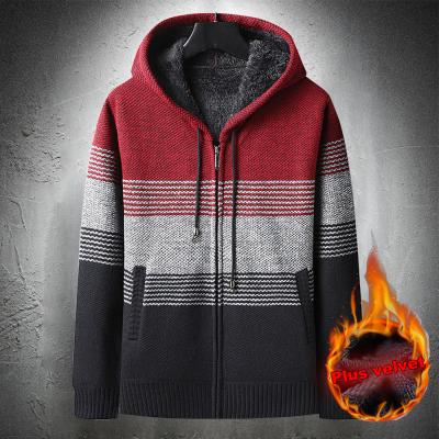 China Sweater Sweatercoat Men Fashion Knitted Sweater Coat Men Shear Striped Warm Sweater Zipper Coat Men Cashmere Sweaters Casual Coat Men for sale