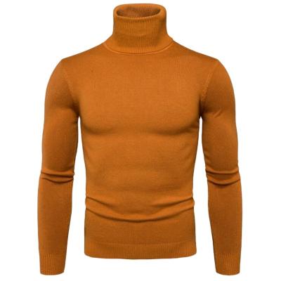 China Anti-wrinkle 2021 new fashion men's designer Wholesale Turtle Neck plain customize embroidery pullover collar sweater knitting clothing top for sale