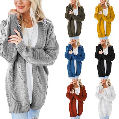 China Anti-wrinkle winter fashion 100%acrylic women's loose long sleeve cardigan long knitted women sweater cardigan for sale