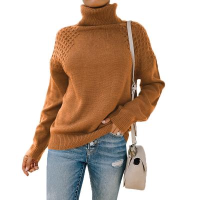 China Anti-Wrinkle Fashion Winter Ladies High Neck Knitted Pullover Sweater for sale