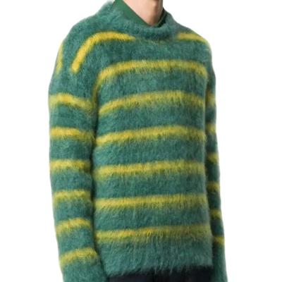 China 2021 OEM and ODM custom men's Anti-wrinkle LOGO sweater long sleeve knitted mens mohair sweaters knitwear fuzzy sweater for men for sale