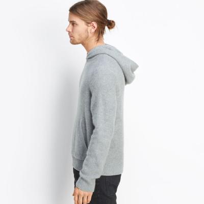 China Anti-wrinkle men casual cashmere hoodie sweater with kangaroo pocket for sale