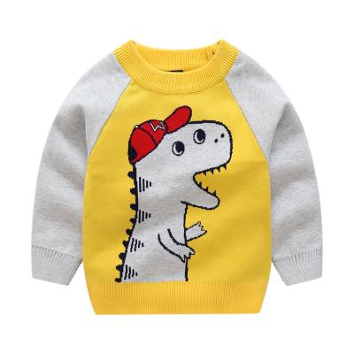 China Fashion Design Dinosaur Pattern Sweater Anti Shrink Top Kids Knit Sweater for sale