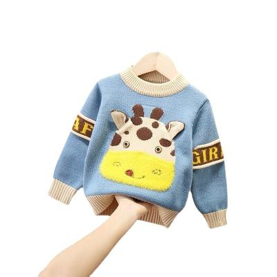 China CY Anti-Shrink BSCI Certified Organic Cotton Kids Knitted Sweater Bear Design Boys Sweater Wholesale for sale