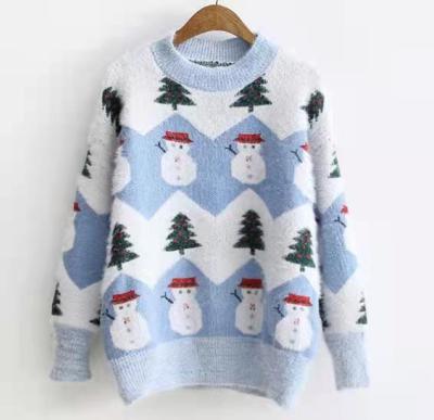 China New Design Autumn Winter Fashion Women Anti-wrinkle Jacquard Knitted Christmas Sweater for sale