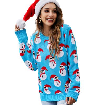 China 2021 New Design Anti-wrinkle Long Sleeve Thicken Resistance Cold Snowflake Fawn Christmas Jumper for sale