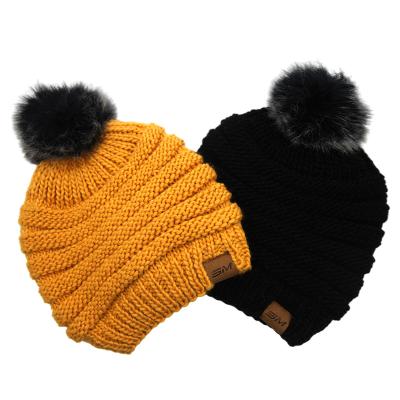 China COMMON Winter High Quality Plain Dyed Lovely Custom Shape 100% Beanie Custom Logo Acrylic Warm Knitted Beanie Hat for sale