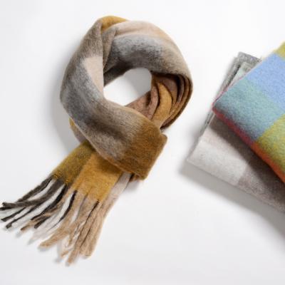 China Wholesale Women's Long Winter Wool Scarf Warm Pure Color Scarf for sale