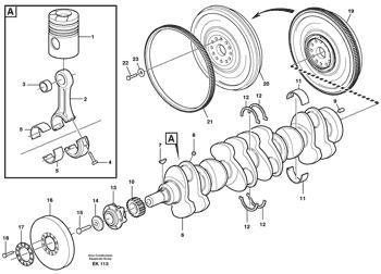 China VOE1547469 Crankshaft Volvo.Heavy parts L180E, L220E for sale